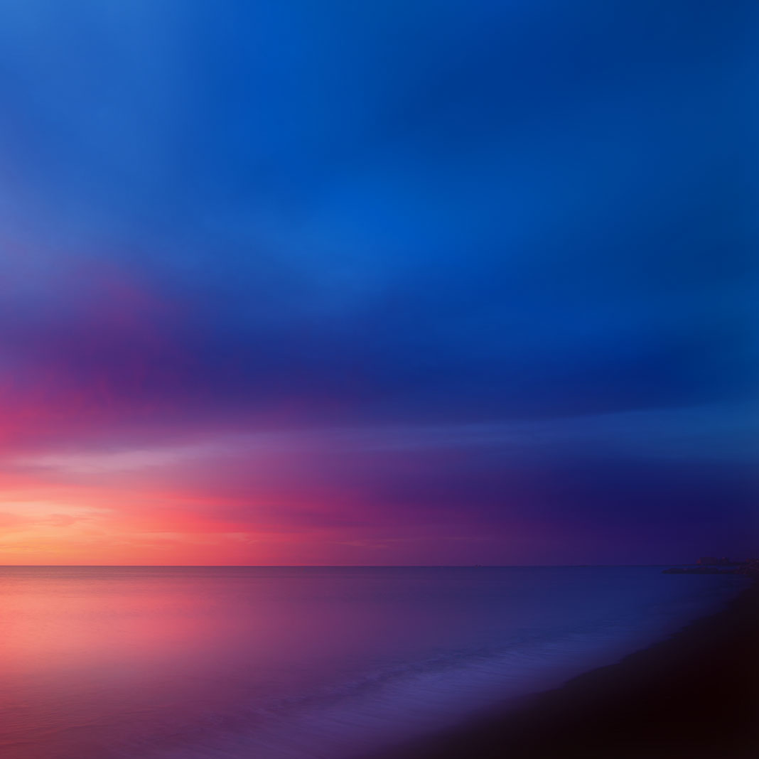 peaceful beach at sunset