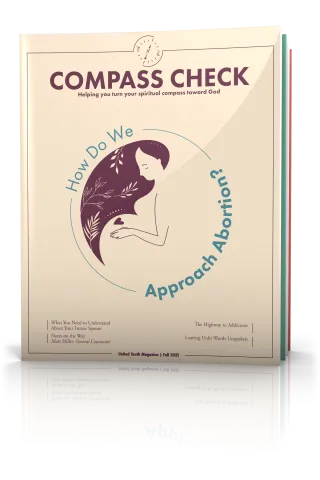 tilted cover of compass check magazine fall 2022
