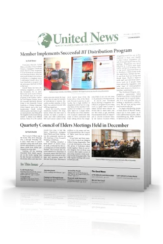 Tilted cover of January - February United News 2023