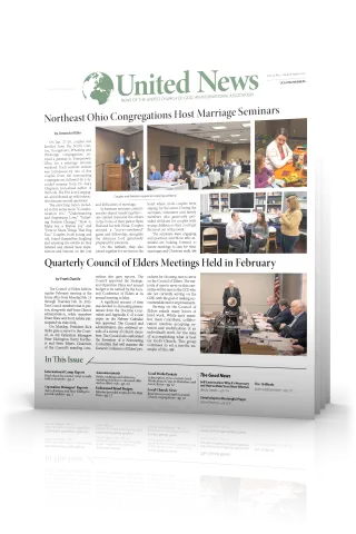 Tilted cover of March - April United News 2023