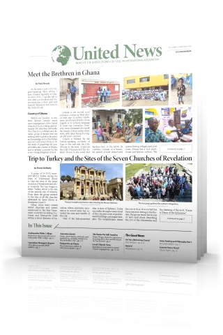 Tilted cover of May - June United News 2023