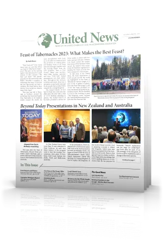 Tilted cover of November - December United News 2023