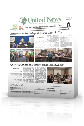 Tilted cover of September - October United News 2024
