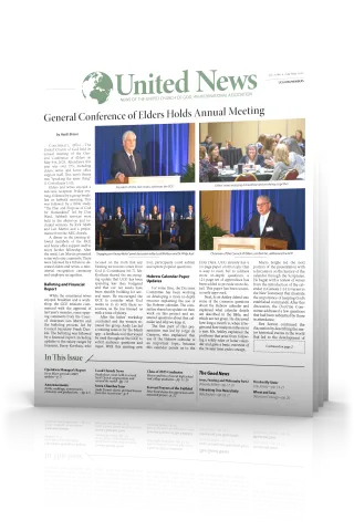 Tilted cover of July - August United News 2023