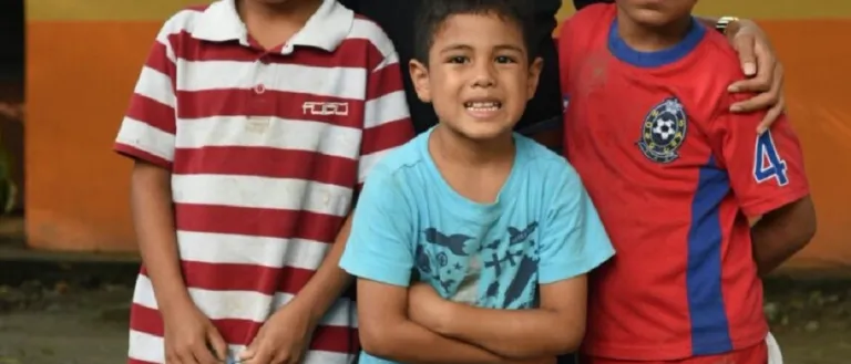 Woman with three children