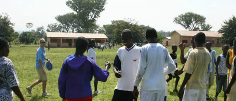 Children in Ghana playing frisbee