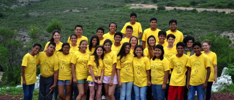 Campers at the youth camp in Mexico.