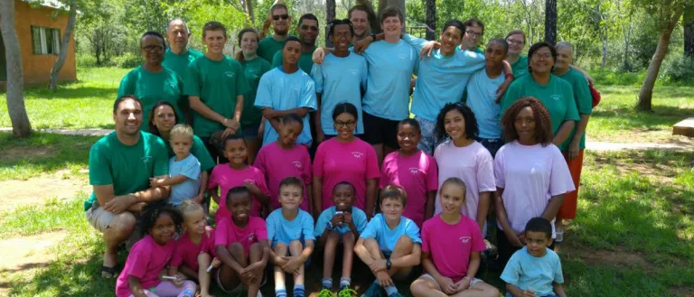 Campers and staff in South Africa