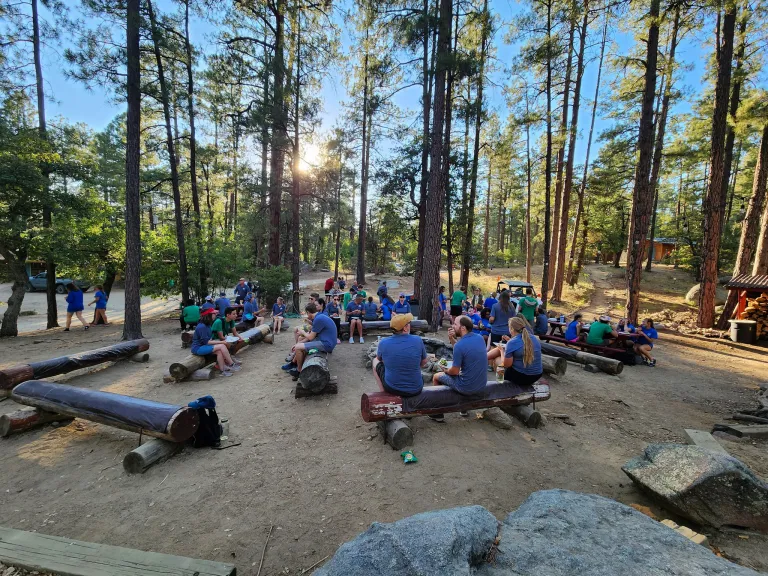 Youth camp in forest