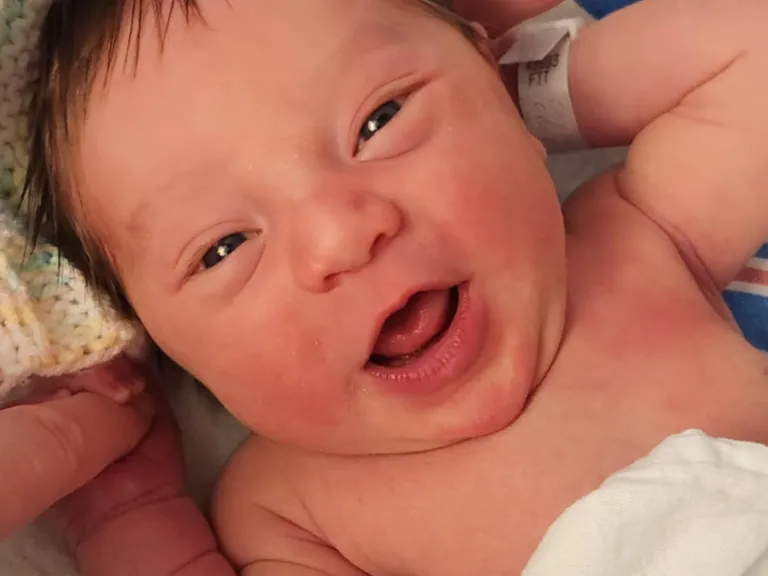 Baby girl smiling