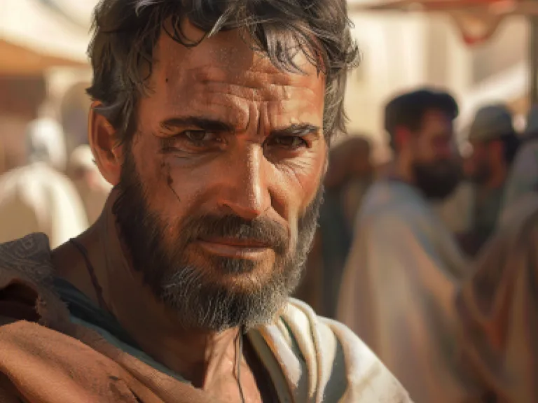 a man in Bible robes