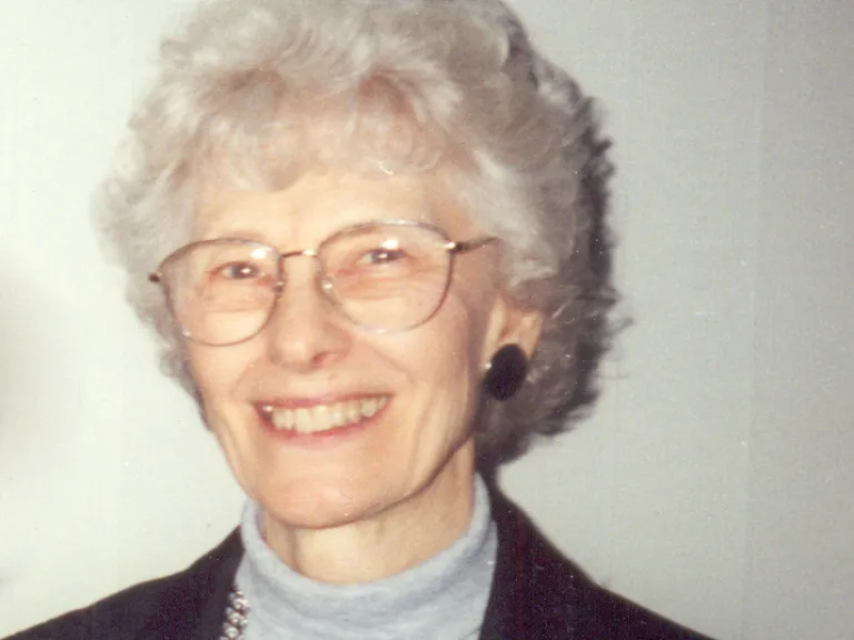 Frances Anderson a woman with white hair