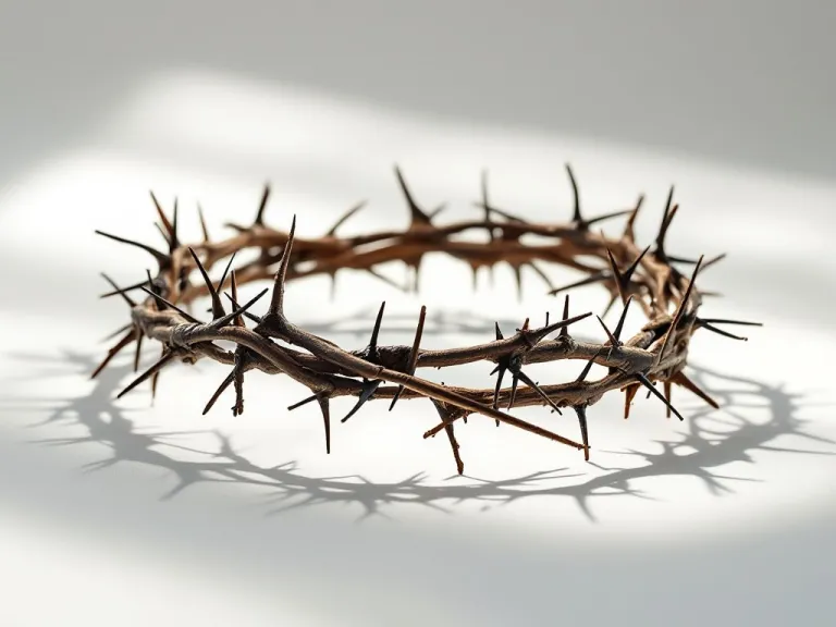 How are we saved through Jesus Christ's life? a crown of thorns on a white background