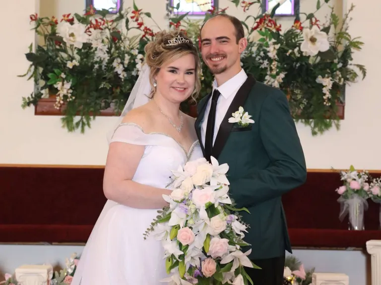 a bride and a groom