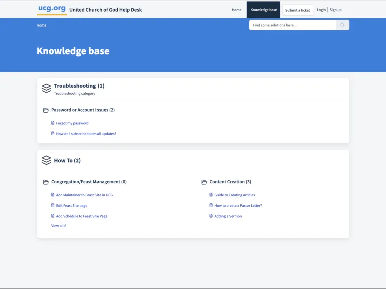 UCG Knowledge Base