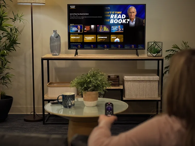 Beyond Today app on a TV screen.