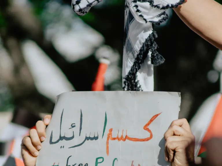 The bitter dispute over the ownership of Palestine continues to this day. Neither people is willing to accept the other's claim to total control of the territory that both consider their own. A free Palestine poster