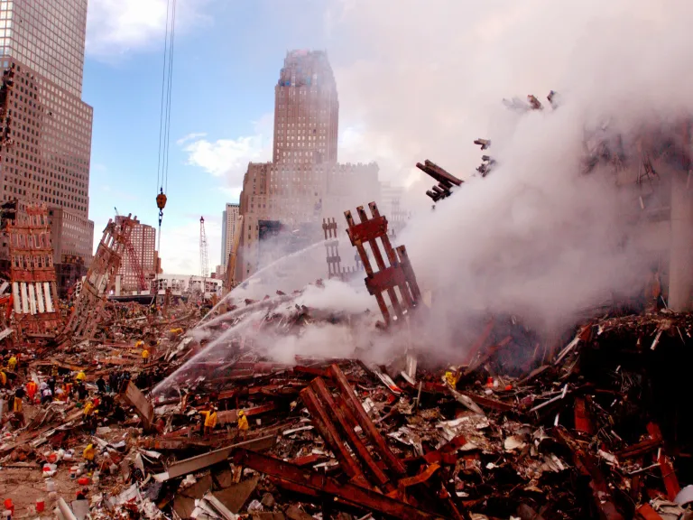 God revealed to Daniel that such a time of trouble would occur at the time of the end. Building rubble that is smoking.