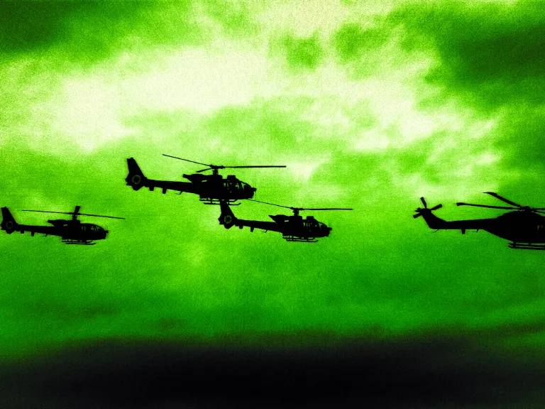 It’s difficult to imagine the magnitude of suffering that will take place during a few terrifying years at the end of our age. Mercifully, that frightening time will quickly pass. Military helicopters flying.