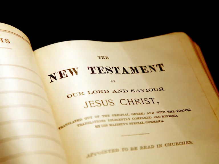 Today some people will tell you that keeping the commandments was fulfilled by Christ and obeying God's law is therefore no longer required. But notice what Jesus Himself had to say about this idea. A Bible opened to beginning of the New Testament.