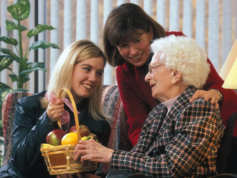 Spending time with a older lady in wheelchair.