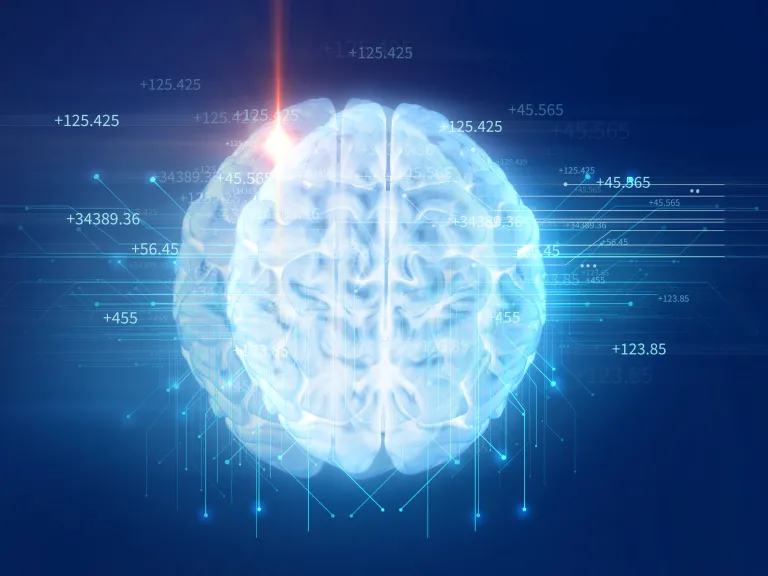 Mankind is already facing many dangers that could lead to extinction. Now comes this new existential threat built by the very beings it could eventually destroy. Illustration of brain with lines and numbers.