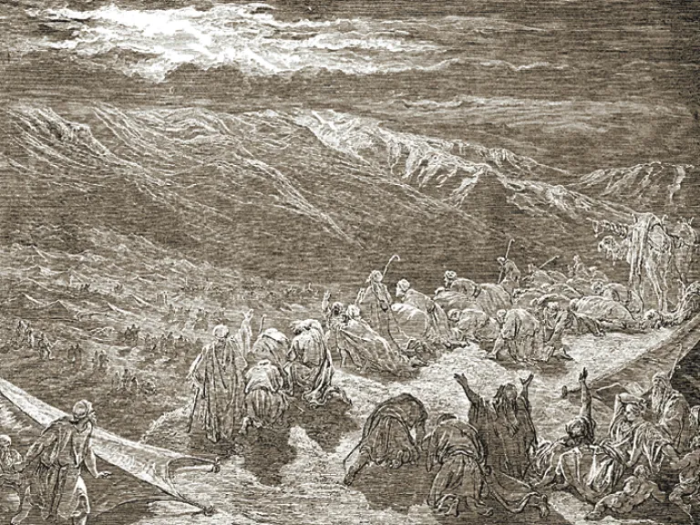 God offered a direct relationship with ancient Israel, but the Israelites refused. At Mount Sinai they pleaded for more distance between them and God. An illustration of the Israelites at Mount Sinai.