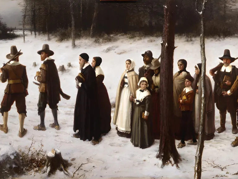 To understand the Half-Way Covenant and why it matters to us, we need to know something about the Puritans. a group of pilgrims standing in the snow