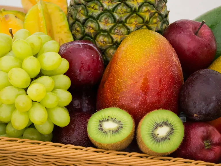 a variety of fruit in a basket