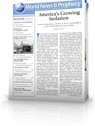 World News and Prophecy March - April 2002