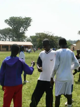 Children in Ghana playing frisbee
