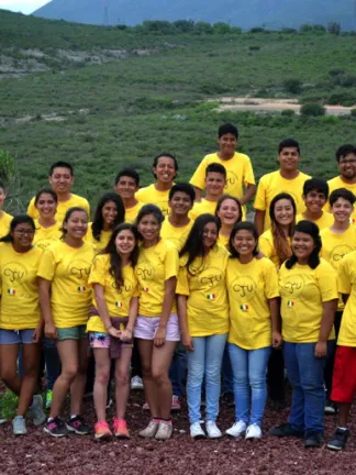 Campers at the youth camp in Mexico.