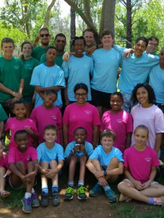 Campers and staff in South Africa