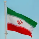 Iran flag on a flag pole