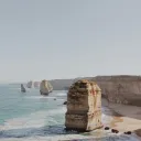rock formations on the beach and in the water