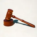 Gavel against a white background