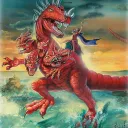 Artist rendition of John's vision in Revelation 17.