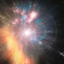 Uma ilustração artistica das galáxias.