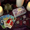 Tarot cards and candles
