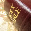 Closeup of a Bible.