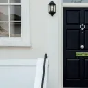 A door of a house.