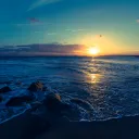 Sunset over the ocean.