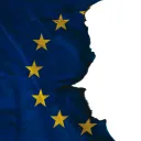 Torn European Union flag.