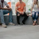 A group of adults talking.