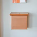 A box attached to the wall where one could drop in money at a church.
