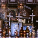 A bunch on religious trinkets.