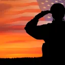 A solider saluting.