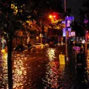 Flooded street from Hurricane Sandy.