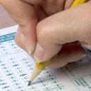 Filling in circles on a standardized test.