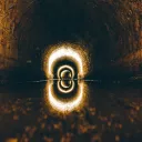Light inside a tunnel.